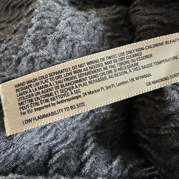 Anthropologie Lilka Blue Swing Dress Pockets Stretch Rayon Mini 3/4 Sleeve Twee - Picture 6 of 6